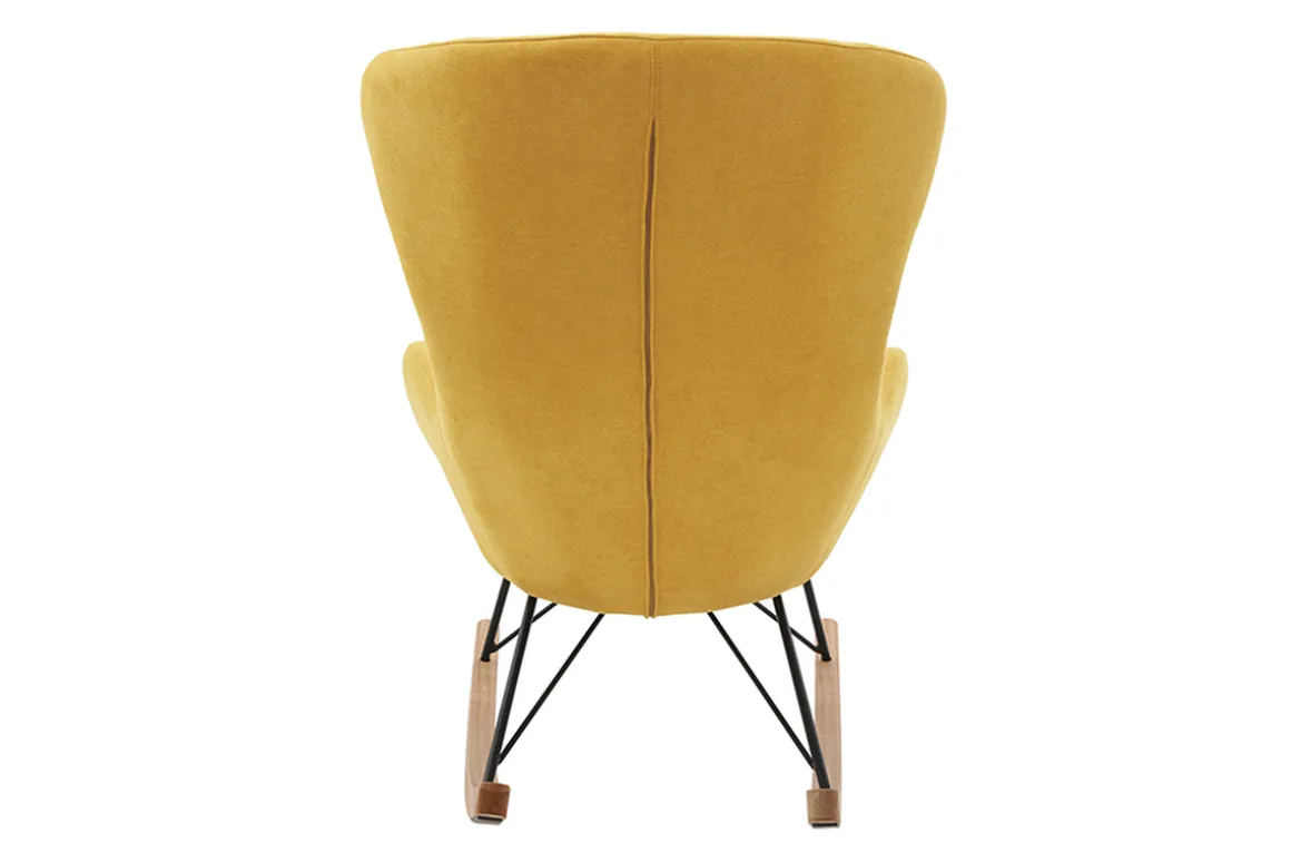 Online Miliboo Mecedora terciopelo amarillo mostaza ESKUA