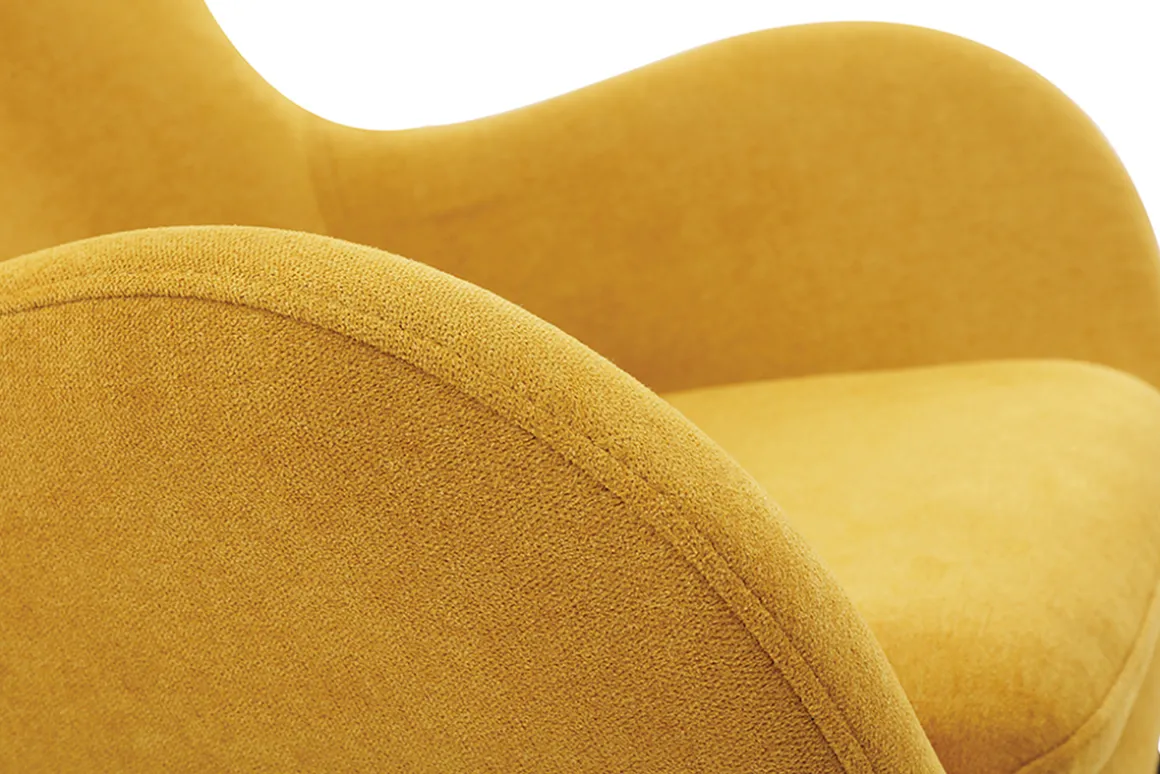 Online Miliboo Mecedora terciopelo amarillo mostaza ESKUA