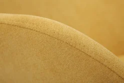 Outlet Miliboo Mecedora terciopelo amarillo patas metal y madera JHENE