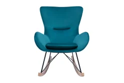 Cheap Miliboo Mecedora terciopelo azul petróleo ESKUA