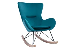 Cheap Miliboo Mecedora terciopelo azul petróleo ESKUA