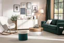 Cheap Miliboo Mecedora terciopelo azul petróleo ESKUA