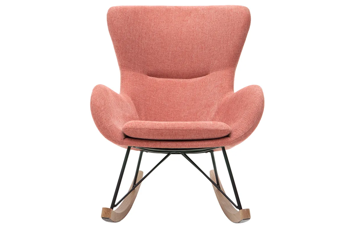 Best Sale Miliboo Mecedora terciopelo terracota ESKUA