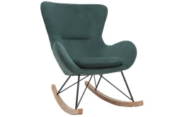 Shop Miliboo Mecedora terciopelo verde ESKUA