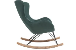 Shop Miliboo Mecedora terciopelo verde ESKUA