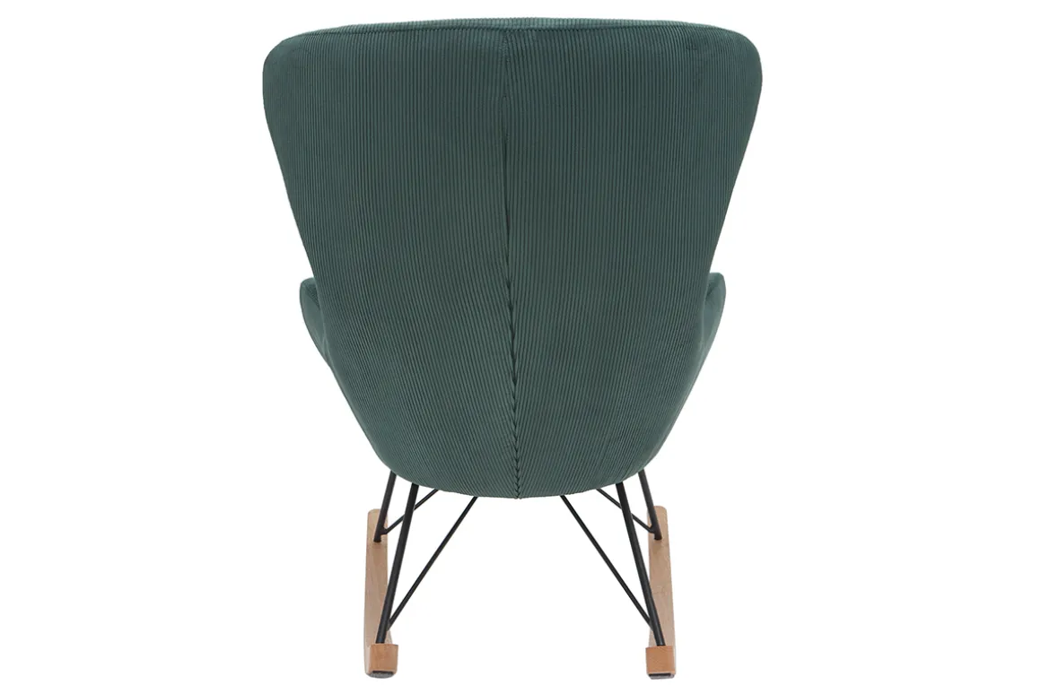 Shop Miliboo Mecedora terciopelo verde ESKUA