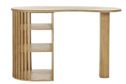 New Miliboo Mesa alta con almacenaje de madera maciza de mango 90 cm LOBIO