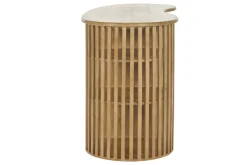 New Miliboo Mesa alta con almacenaje de madera maciza de mango 90 cm LOBIO