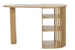 New Miliboo Mesa alta con almacenaje de madera maciza de mango 90 cm LOBIO