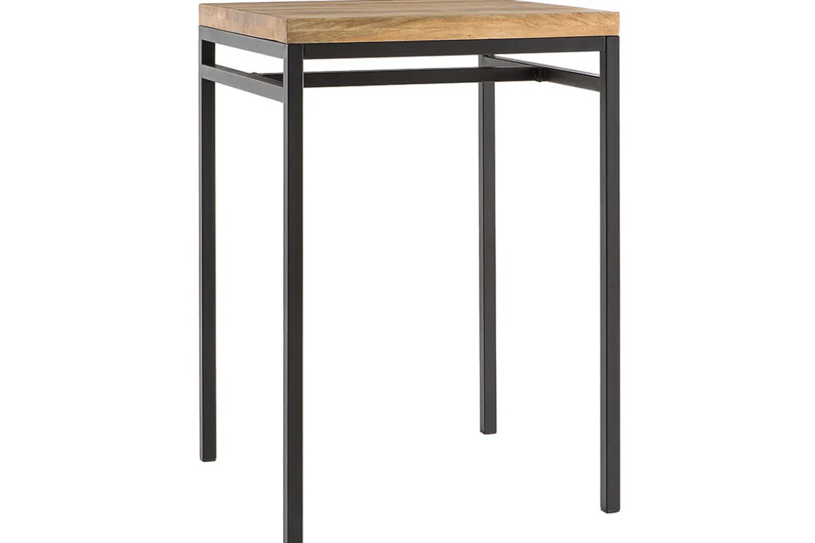 Cheap Miliboo Mesa alta cuadrada en madera de mango y metal negro YPSTER