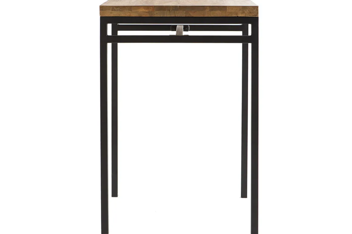 Cheap Miliboo Mesa alta cuadrada en madera de mango y metal negro YPSTER