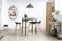 Cheap Miliboo Mesa alta cuadrada en madera de mango y metal negro YPSTER