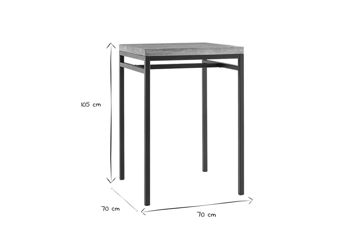 Cheap Miliboo Mesa alta cuadrada en madera de mango y metal negro YPSTER