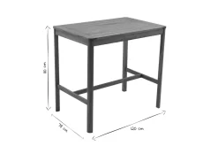 Clearance Miliboo Mesa alta de jardín rectangular de madera maciza 120 cm AKIS