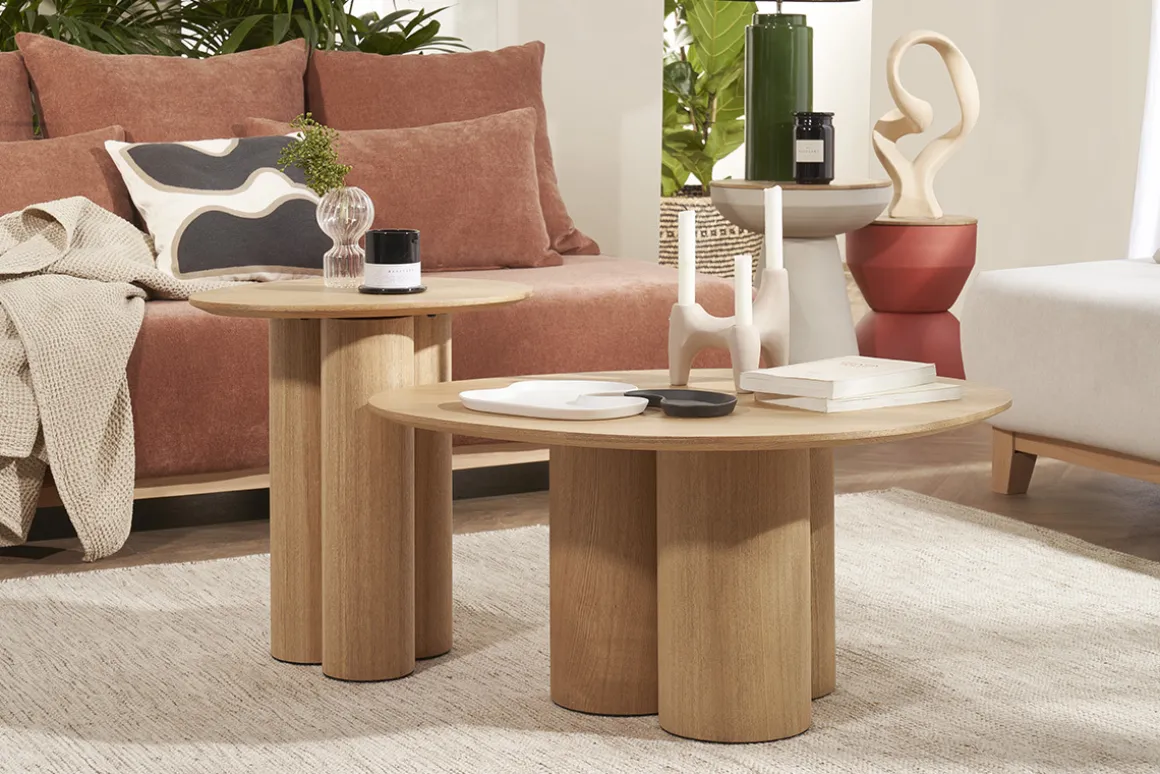Clearance Miliboo Mesa auxiliar de madera clara HOLLEN