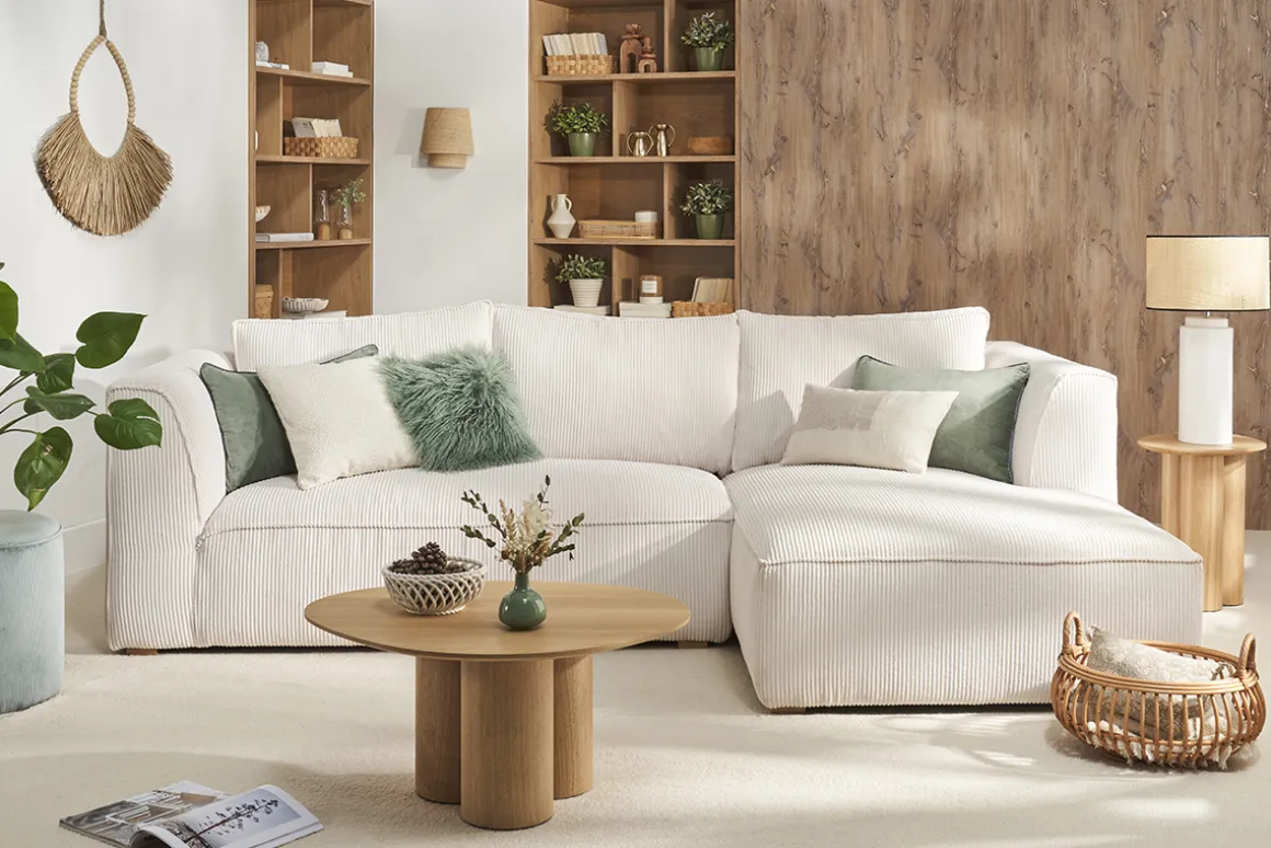 Clearance Miliboo Mesa auxiliar de madera clara HOLLEN