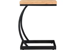 Discount Miliboo Mesa auxiliar en acacia y metal negro BREAK