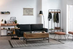 Discount Miliboo Mesa auxiliar en acacia y metal negro BREAK