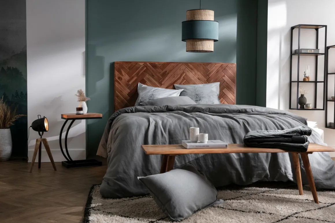 Discount Miliboo Mesa auxiliar en acacia y metal negro BREAK