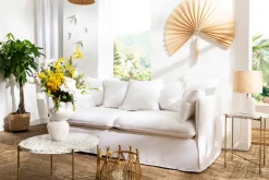 Online Miliboo Mesa auxiliar redonda de terrazo y metal dorado 40 cm diám. MEZZO