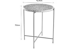 Online Miliboo Mesa auxiliar redonda de terrazo y metal dorado 40 cm diám. MEZZO