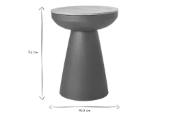 Best Sale Miliboo Mesa auxiliar redonda de diseño con almacenaje de metal gris antracita y madera maciza de mango 52 cm TAM