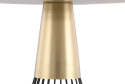 Shop Miliboo Mesa auxiliar redonda de acero lacado mostaza y dorado 41 cm diám. SPLEEN