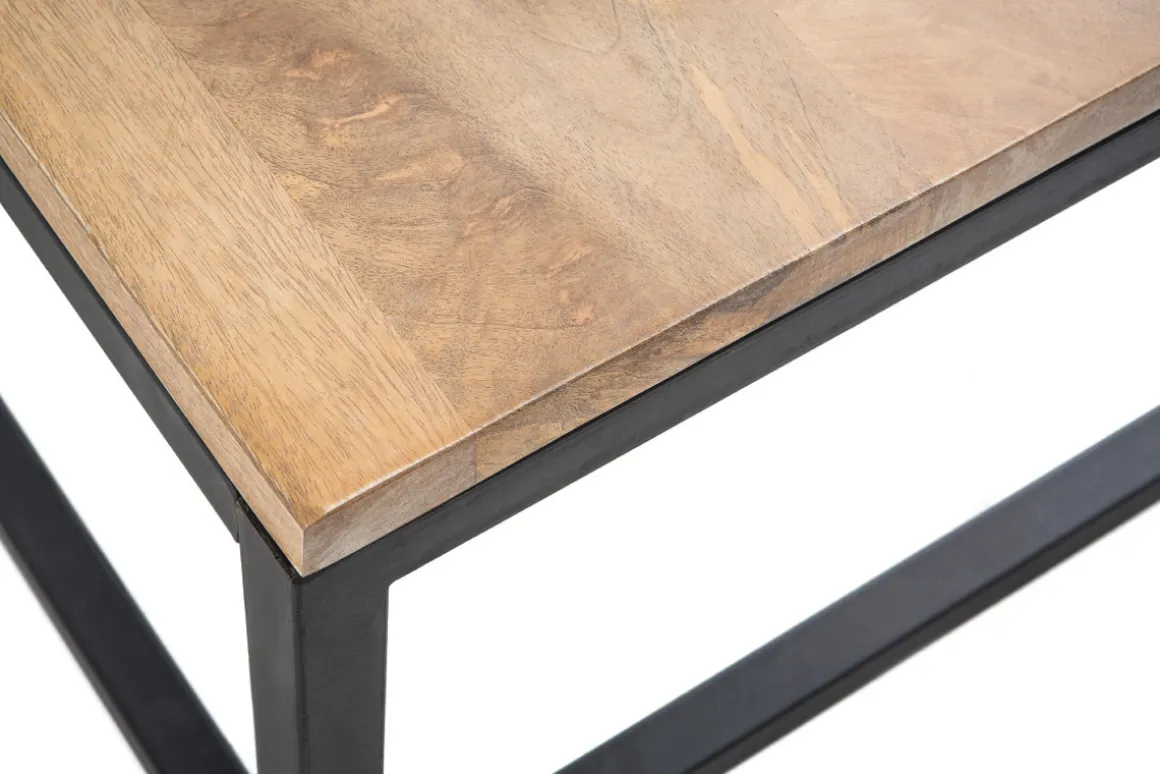 Best Sale Miliboo Mesa baja industrial de madera y metal FACTORY