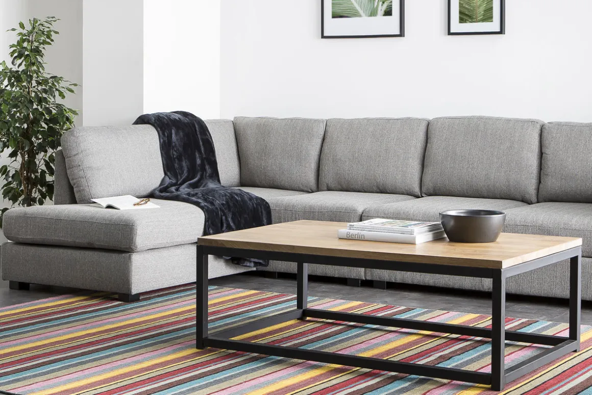 Best Sale Miliboo Mesa baja industrial de madera y metal FACTORY