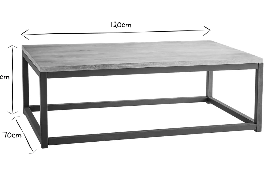 Best Sale Miliboo Mesa baja industrial de madera y metal FACTORY