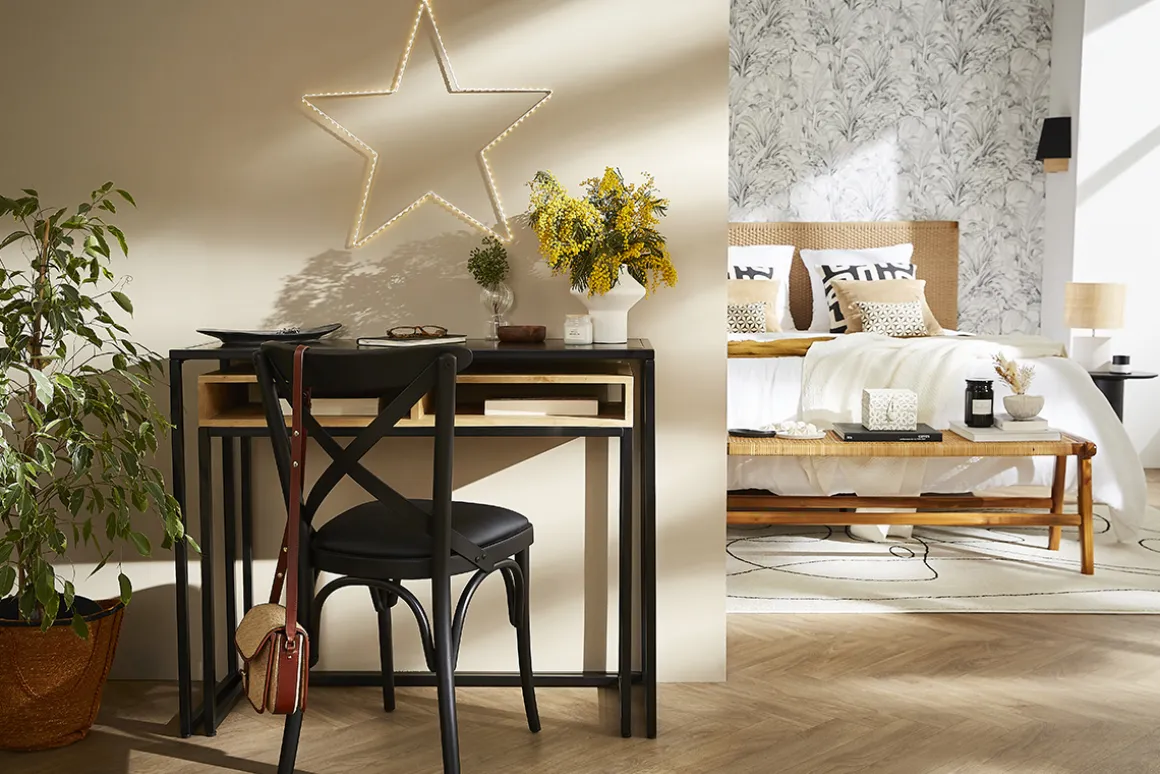 Best Sale Miliboo Mesa consola / escritorio de madera de mango maciza y metal 100 cm YPKA