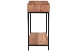 Cheap Miliboo Mesa consola de acacia y metal con 2 cajones 80 cm AXELLE