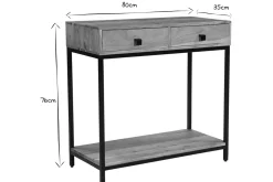 Cheap Miliboo Mesa consola de acacia y metal con 2 cajones 80 cm AXELLE