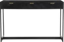 New Miliboo Mesa consola de diseño con cajones negros y dorados 115 cm AVIDAN