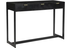 New Miliboo Mesa consola de diseño con cajones negros y dorados 115 cm AVIDAN