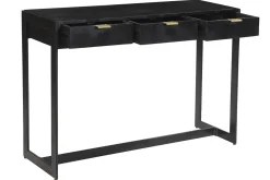New Miliboo Mesa consola de diseño con cajones negros y dorados 115 cm AVIDAN