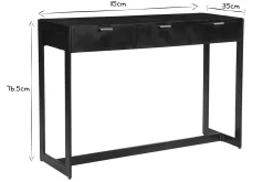 New Miliboo Mesa consola de diseño con cajones negros y dorados 115 cm AVIDAN