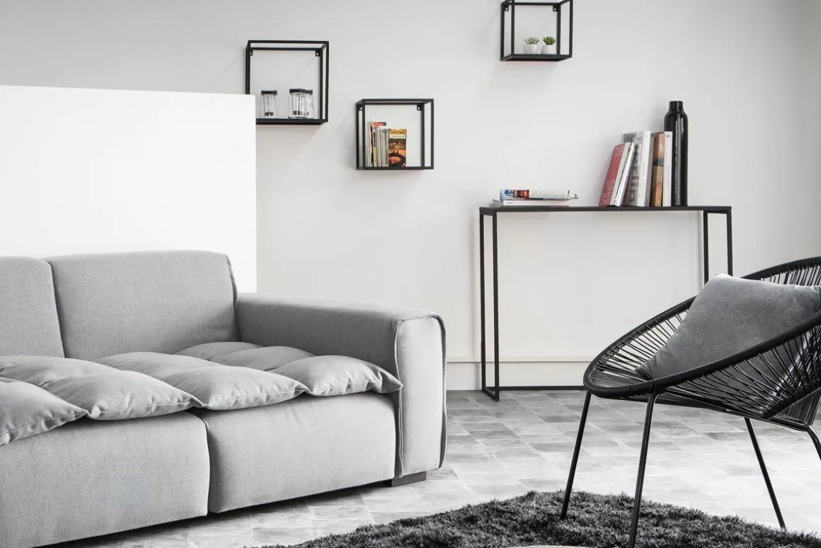 Online Miliboo Mesa consola industrial metal negro L100 cm KARL