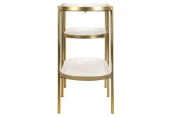 Fashion Miliboo Mesa consola lacada blanca con metal cepillado dorado ZURIA