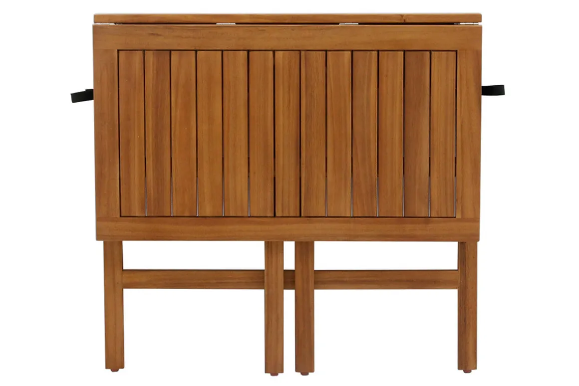 Clearance Miliboo Mesa de balcón plegable de madera maciza 80 cm CARMEN
