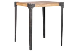 Online Miliboo Mesa de bar cuadrada diseño industrial madera y metal MADISON