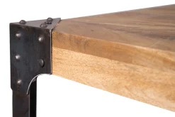 Online Miliboo Mesa de bar cuadrada diseño industrial madera y metal MADISON