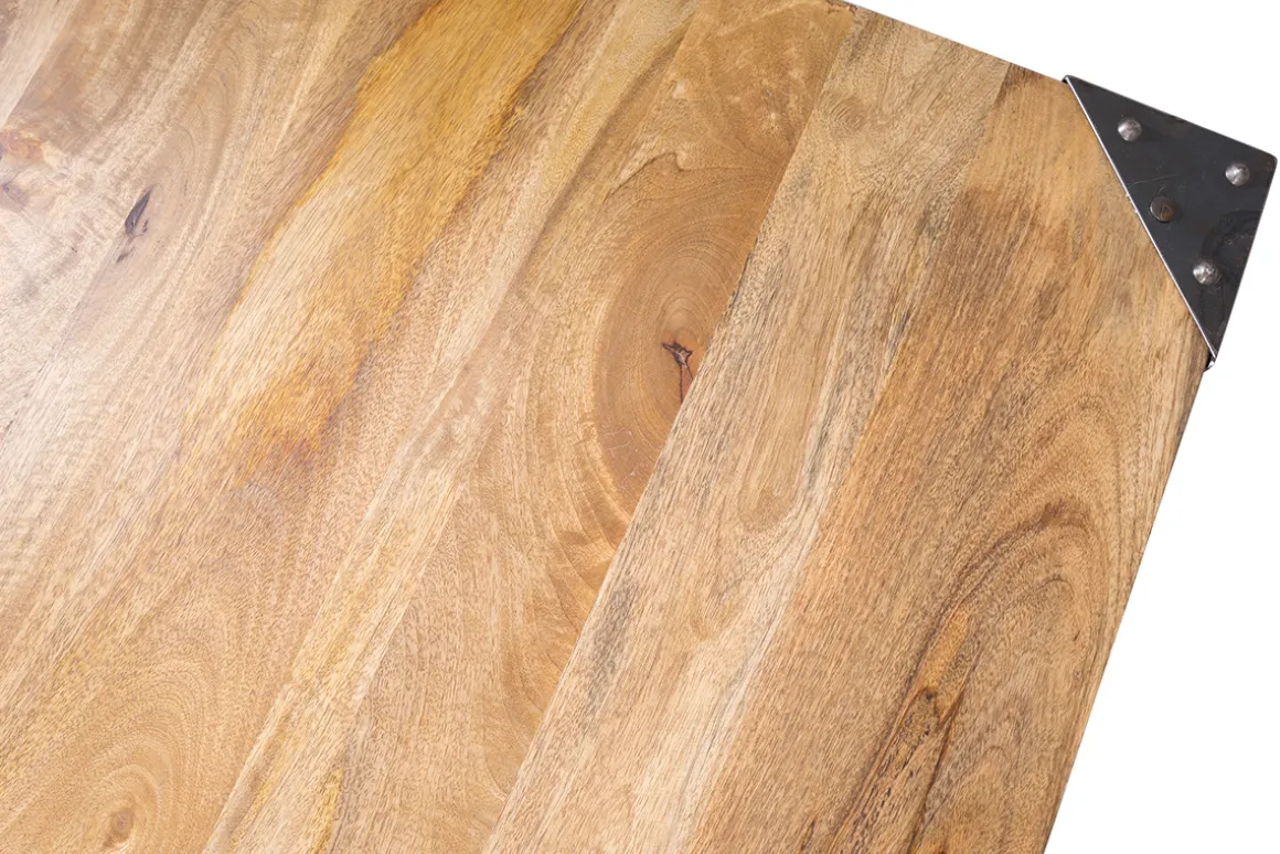 Online Miliboo Mesa de bar cuadrada diseño industrial madera y metal MADISON