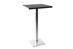 Hot Miliboo Mesa de bar diseño cuadrado negro pata central JORY