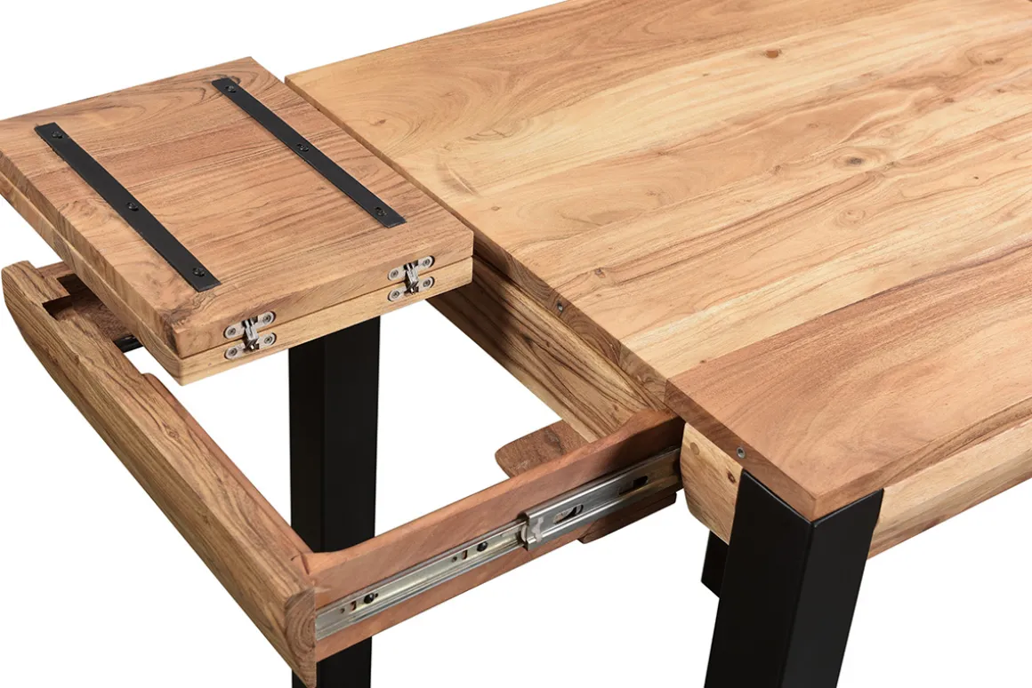 Sale Miliboo Mesa de bar extensible en acacia y metal L80-135 cm TRAP