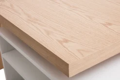 Discount Miliboo Mesa de bar modulable con almacenaje blanco mate y roble A91 cm MAX
