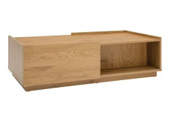 Discount Miliboo Mesa de centro con almacenaje y acabado roble claro, 2 cajones 120 cm MADERO