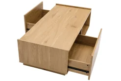 Discount Miliboo Mesa de centro con almacenaje y acabado roble claro, 2 cajones 120 cm MADERO