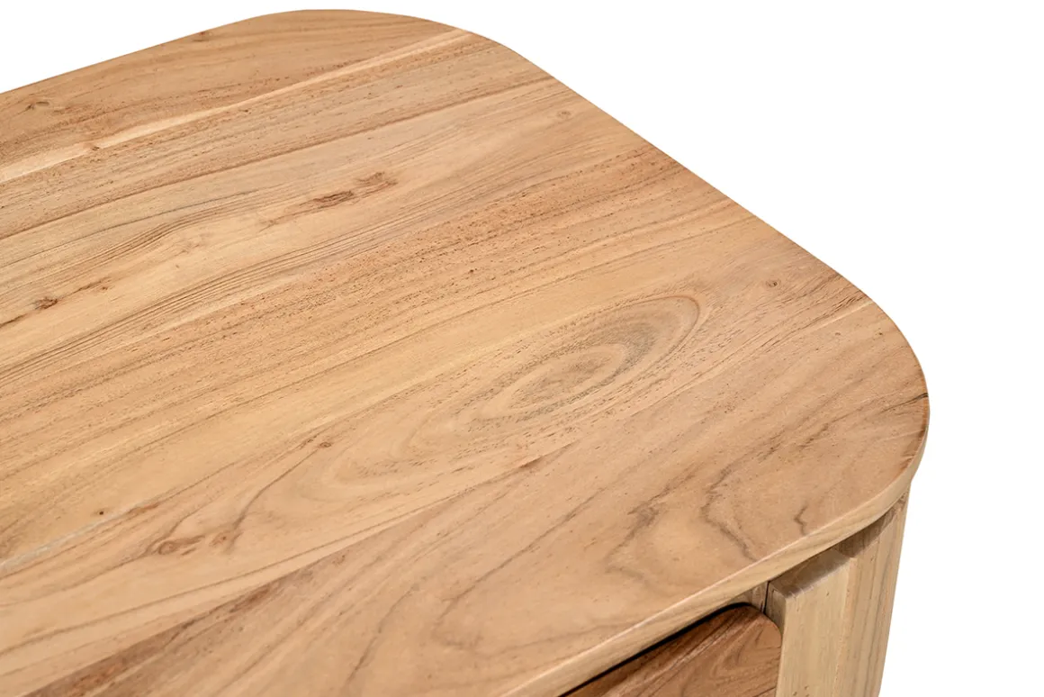 New Miliboo Mesa de centro con almacenaje de madera maciza y metal negro con 4 cajones 115 cm NAPOLI