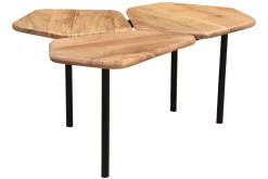 Best Miliboo Mesa de centro con 3 tableros de acacia y metal SUZANE